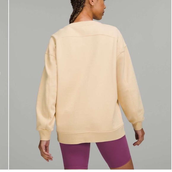Lululemon- Perfectly Oversized WORDMARK Crewneck- APPROX Sz 8/10- Peachy/Orange - Picture 4 of 16